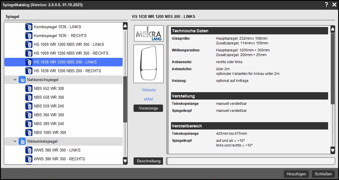 HS 1038 WR 1200 NBS 200 im Spiegelkatalog